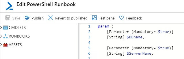 Powershell Runbook Editing